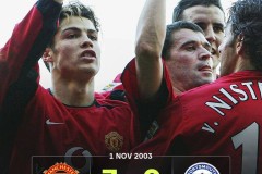 C罗曼联首球22年纪念日父子同时进球！延续传奇，离千球又近一步