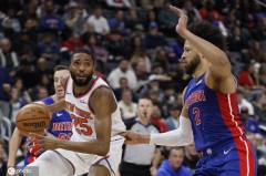 布伦森25分坎宁安29+13 尼克斯不敌活塞4连败